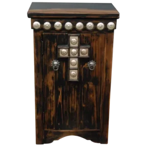 western nightstand the crosses with copper accents front