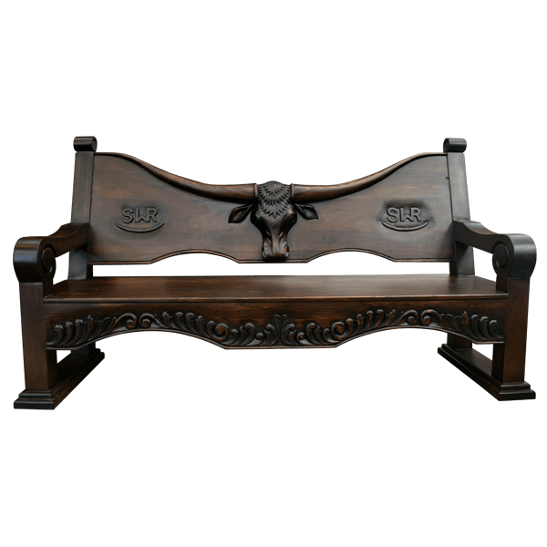 Hacienda western style bench - 74BENCH05 1 Hacienda western style bench