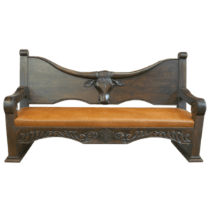 Riata ranch longhorn bench
