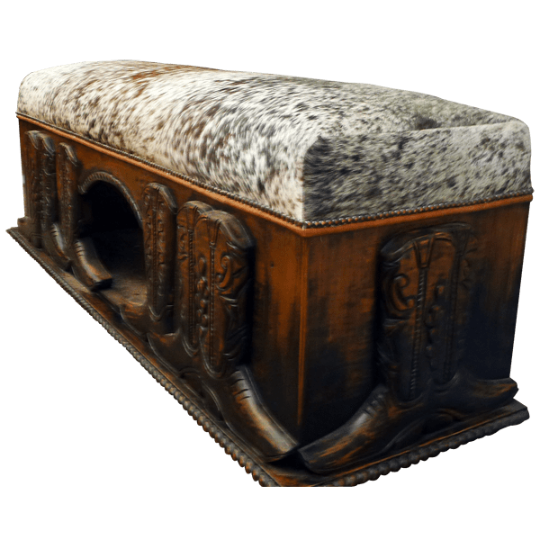 Botero bench western - 410BENC01 2 botero bench western style upholstered cowhide