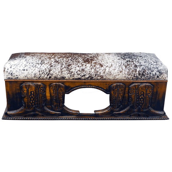 Botero bench western - 410BENC01 1 botero bench western style upholstered cowhide