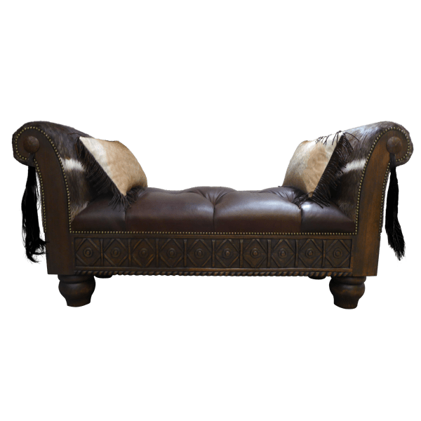 Geometric design western bench - 410BENC06 1 Bench cowboy rustic western