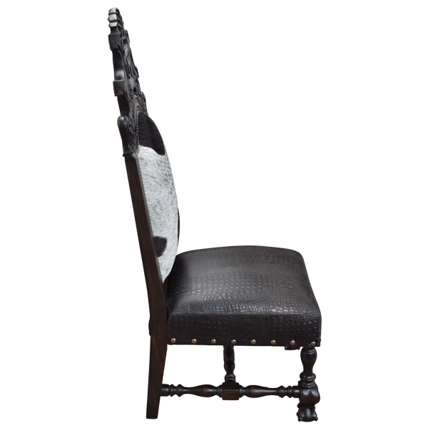 Marvelous cowhide and leather chair - 32CHAI07 2 Chair dining handcrafted hacienda side