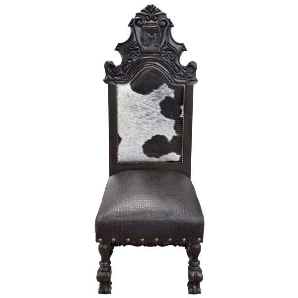 Marvelous cowhide and leather chair - 32CHAI07 1 Chair dining handcrafted hacienda