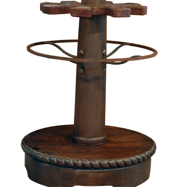 Wooden boot rack with iron details - 82WOOD02 3 Coat or hat rack handcrafted rustic side