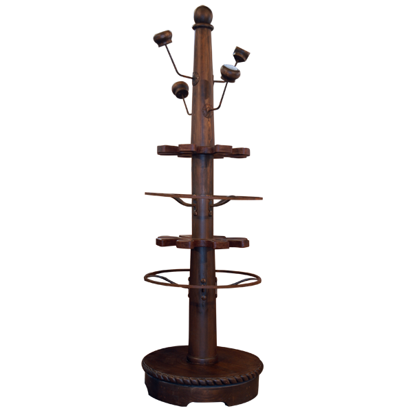 Wooden boot rack with iron details - 82WOOD02 1 Coat or hat rack handcrafted rustic