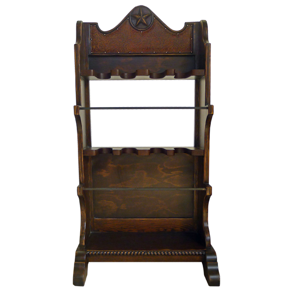 Boot rack with texas lone star - 82WOOD03 - Western Furniture