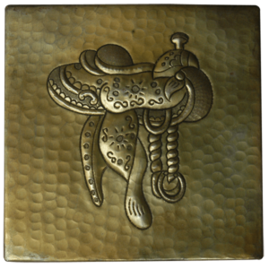 Copper tile handcrafted cowboys
