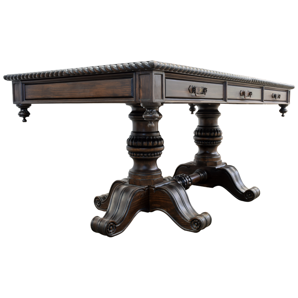 Refined leather-top desk - 62DESK09 3 Desk hacienda furniture side