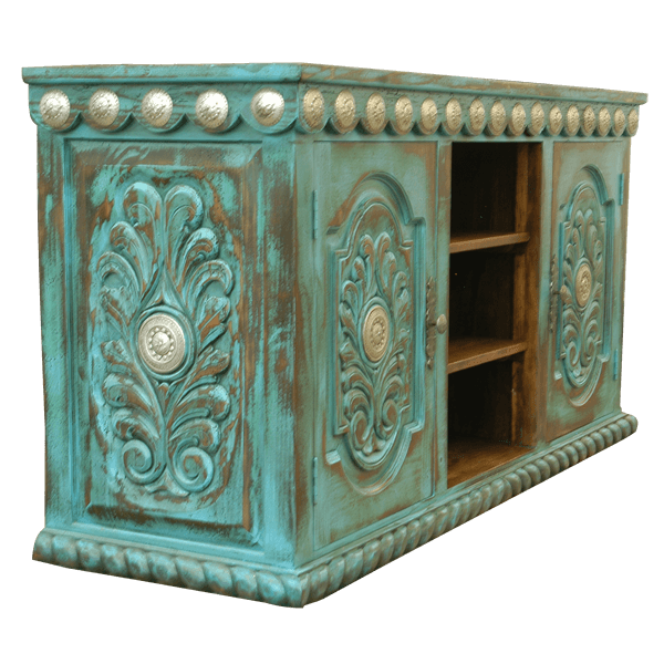 Santa fe style entertainment center - 17ENTC01 2 Entertainment centers cowboy furniture side