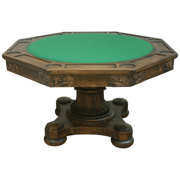 Classic poker table with carvings - 18GAME03 1 Game table rustic hadmade