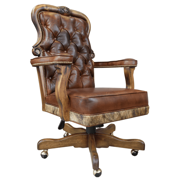 Bulls horn office chair - 61OFFI06 2 Office chair hacienda cowboys front