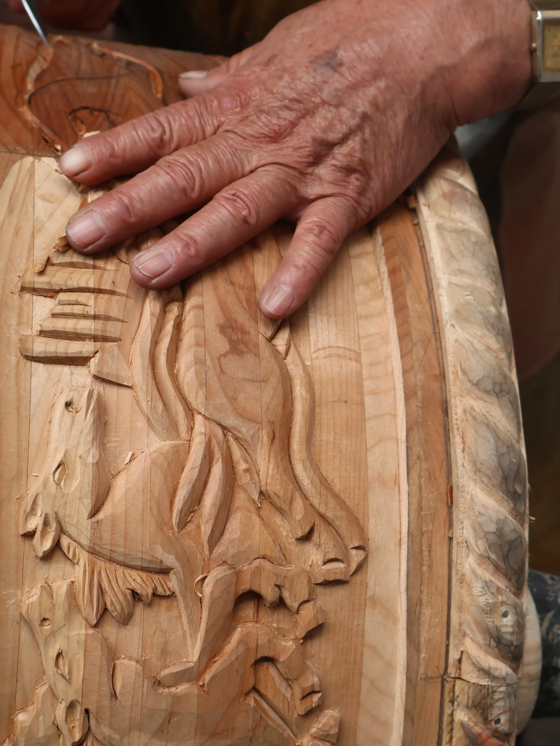 Carving decorative details on furniture legs